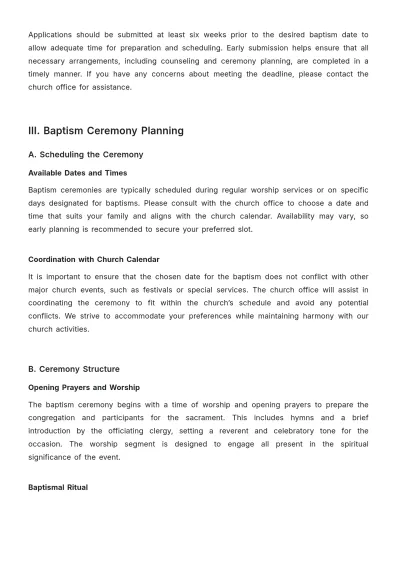 Free Church Baptism Guide Template to Edit Online