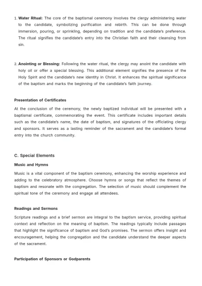 Free Church Baptism Guide Template to Edit Online