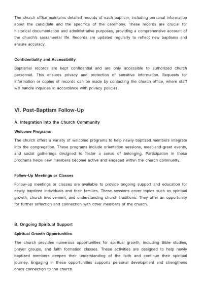 Free Church Baptism Guide Template to Edit Online