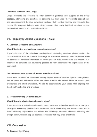 Free Church Baptism Guide Template to Edit Online