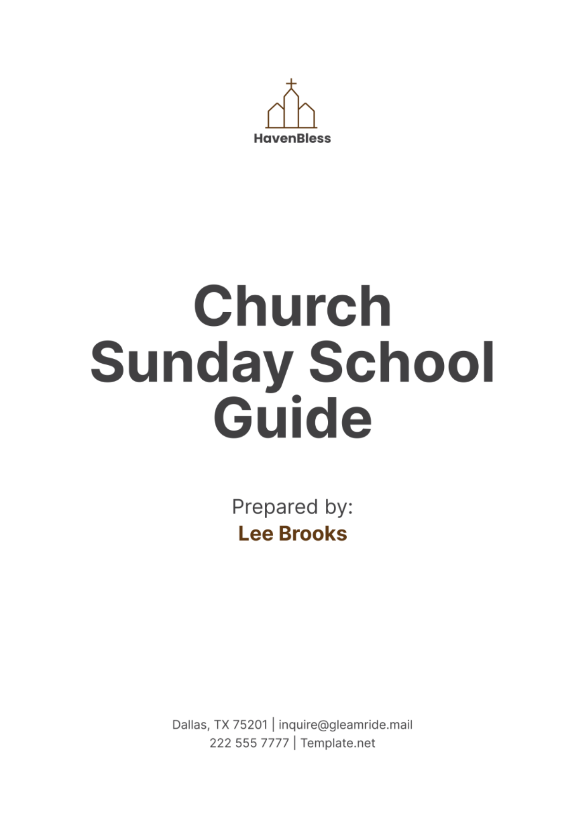 Church Sunday School Guide Template | Template.net