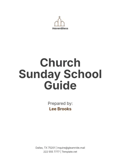 Free Church Sunday School Guide Template to Edit Online