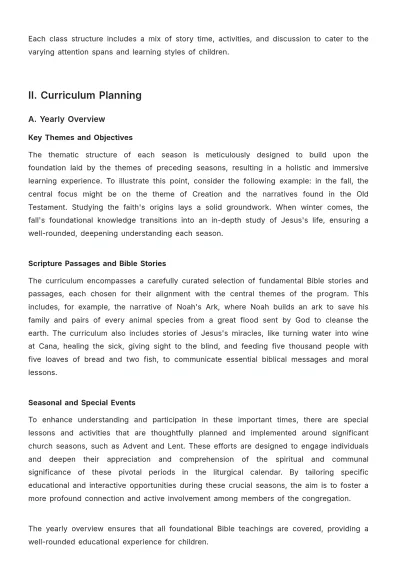 Free Church Sunday School Guide Template to Edit Online