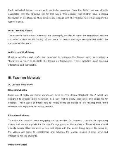 Free Church Sunday School Guide Template to Edit Online