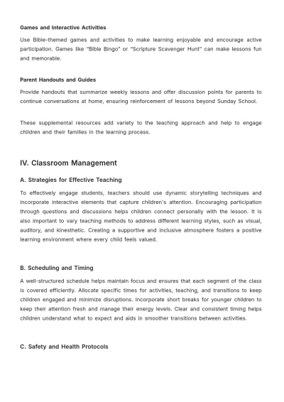 Free Church Sunday School Guide Template to Edit Online