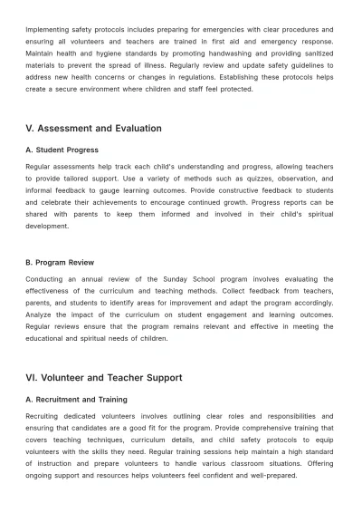 Free Church Sunday School Guide Template to Edit Online