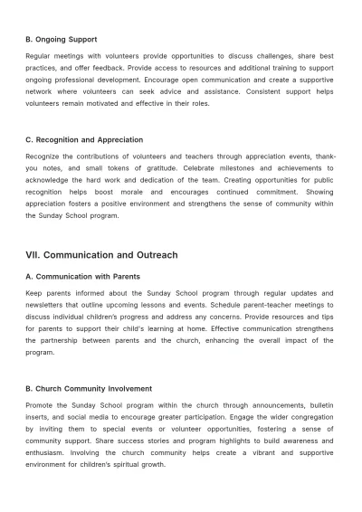 Free Church Sunday School Guide Template to Edit Online