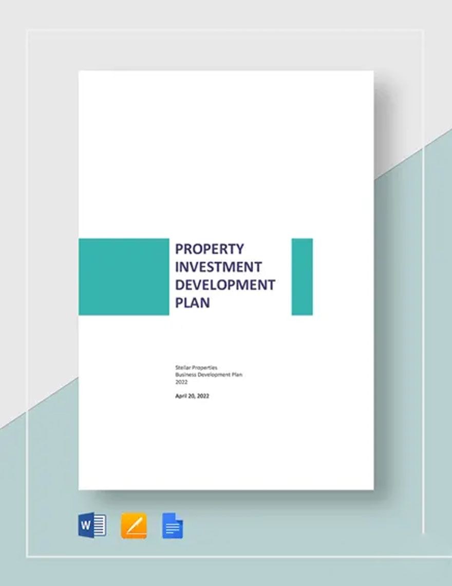 Property Investment Development Plan Template