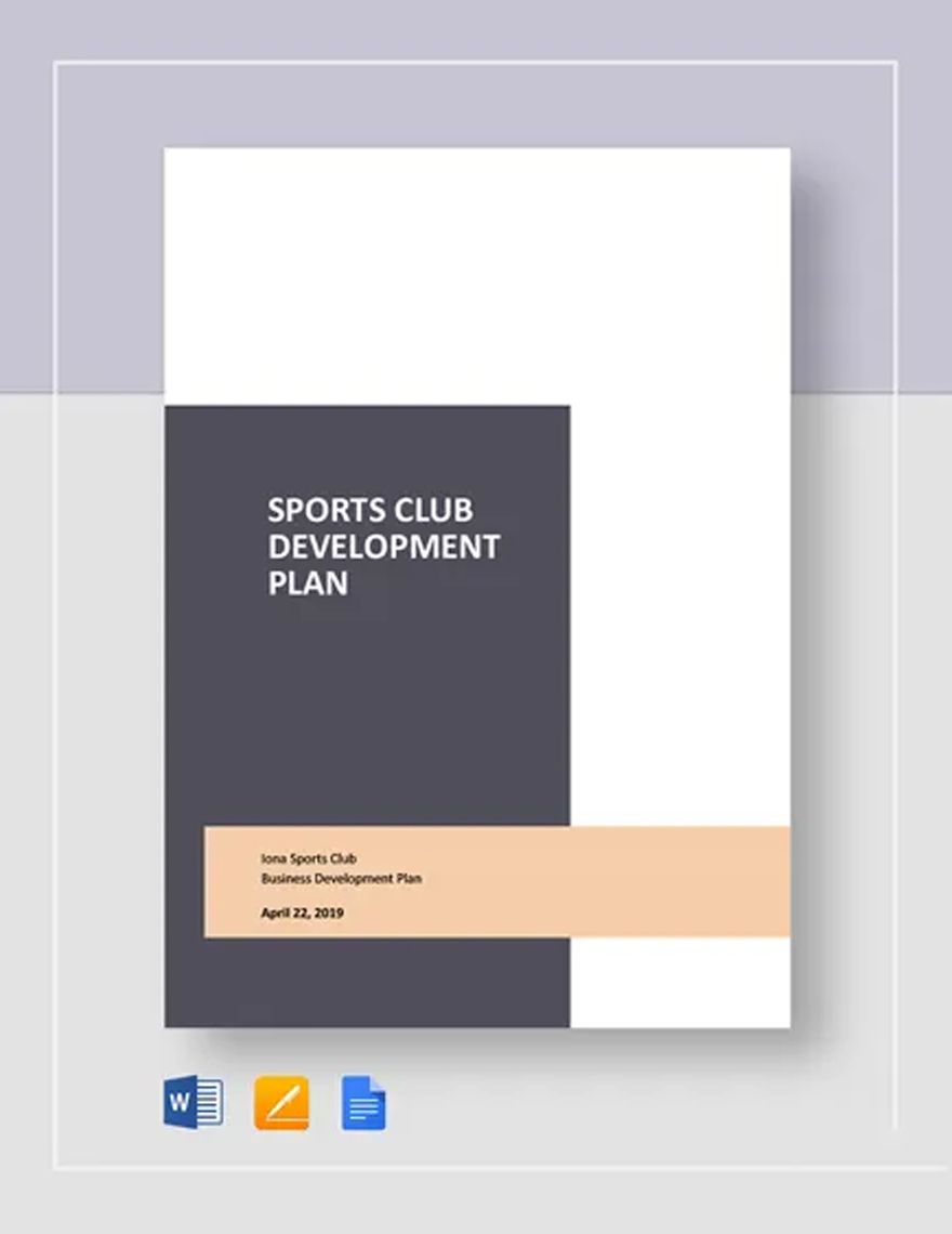 Sports Club Business Developement Plan Template