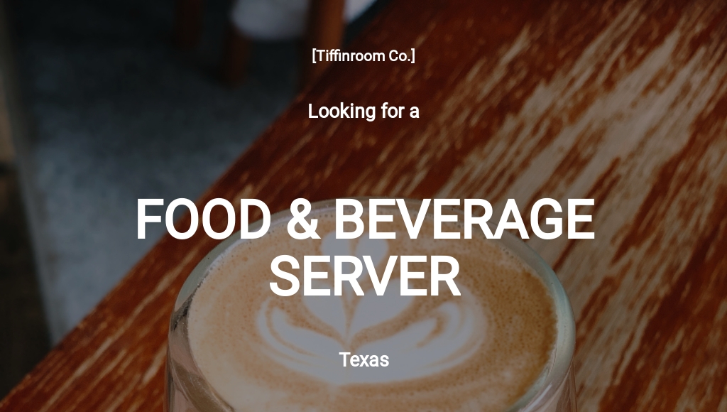 Food And Beverage Job Description Template