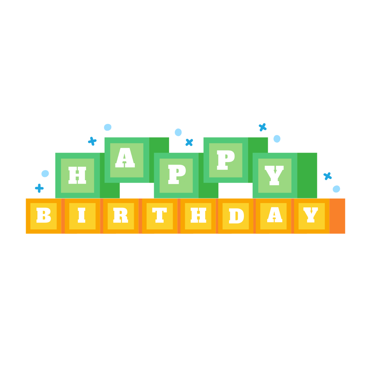 Block Letter Happy Birthday Text - Edit-Online | Template.net