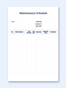 Annual Maintenance Schedule Template in Microsoft Word, Excel, PDF ...