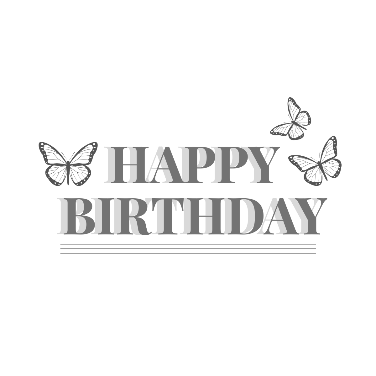 Silver Happy Birthday Text - Edit-Online | Template.net