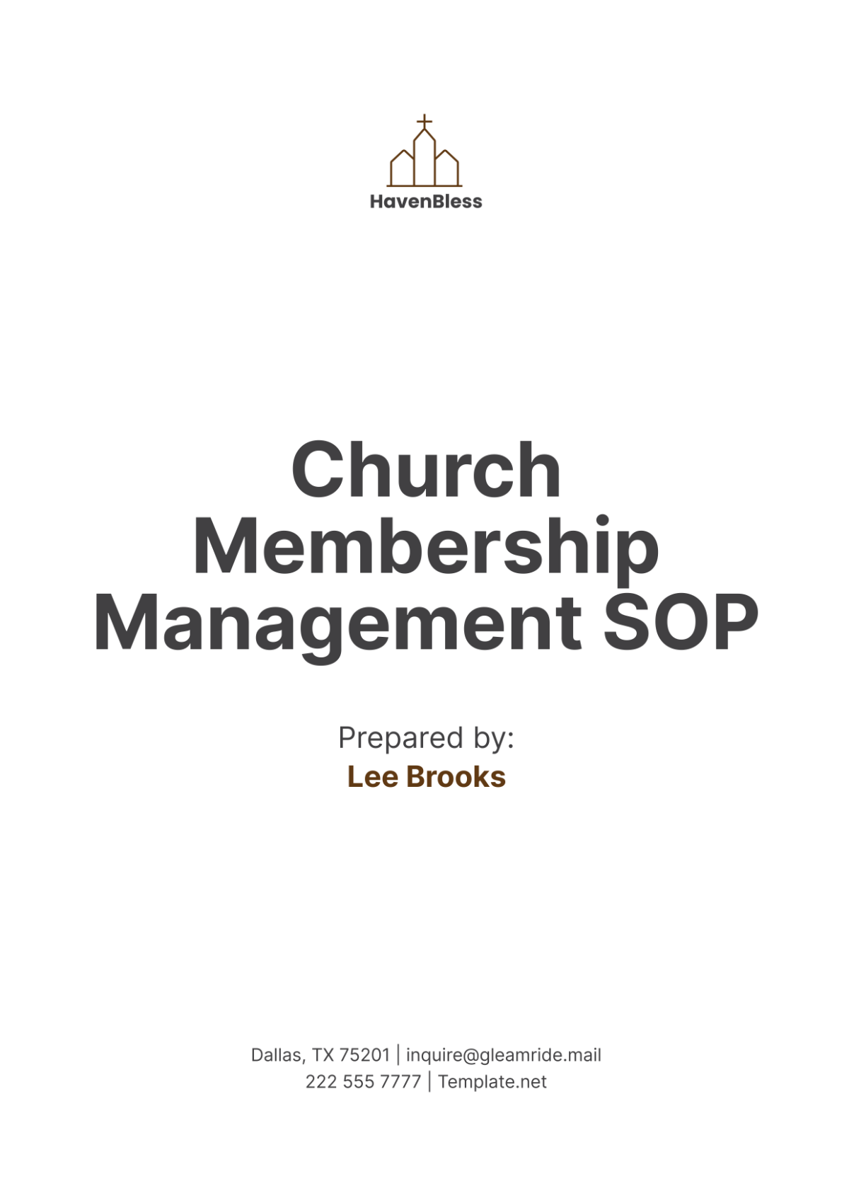 Church Membership Management SOP Template - Edit Online & Download