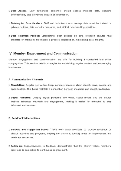 Free Church Membership Management SOP Template to Edit Online