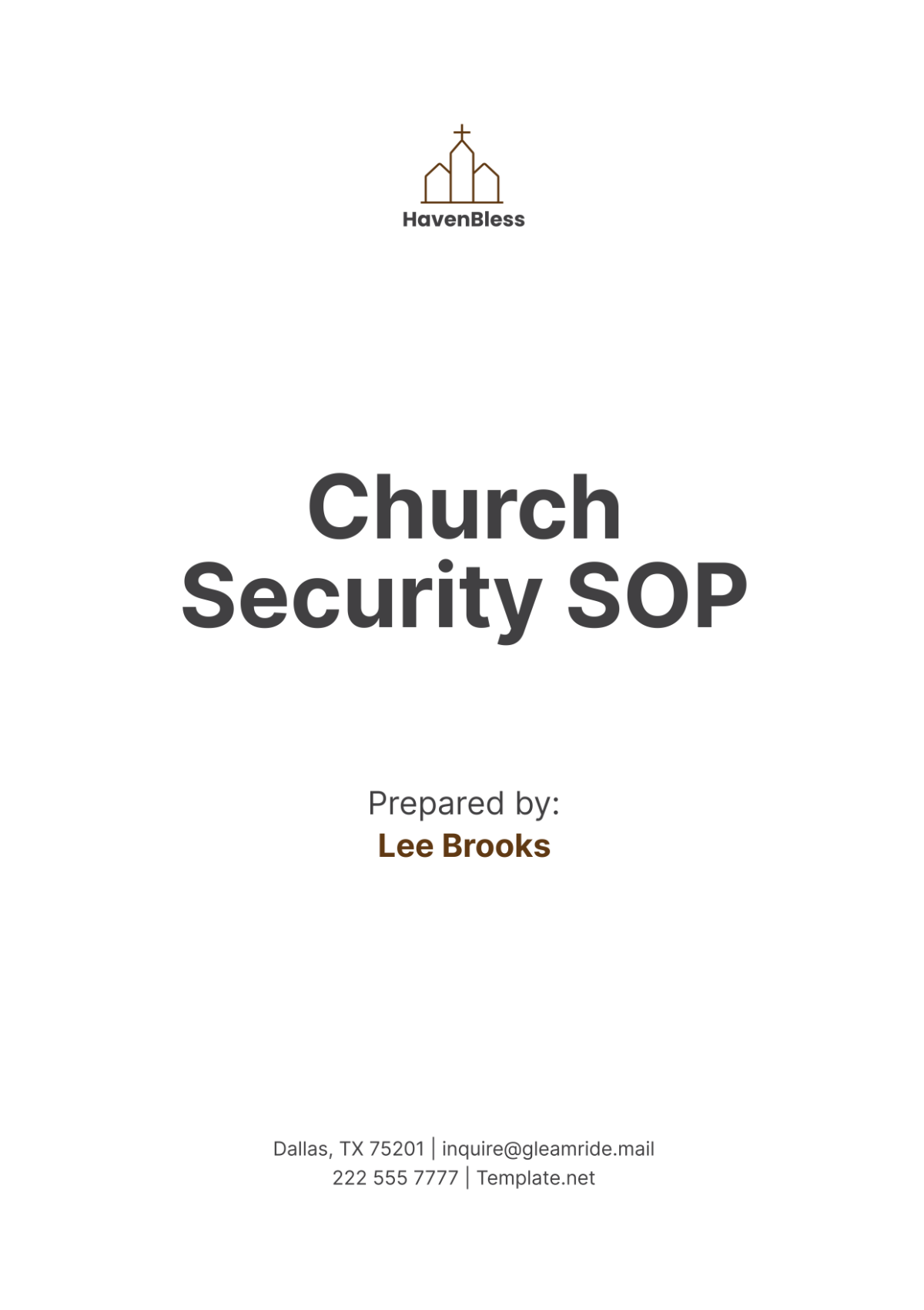 Church Security SOP Template - Edit Online & Download