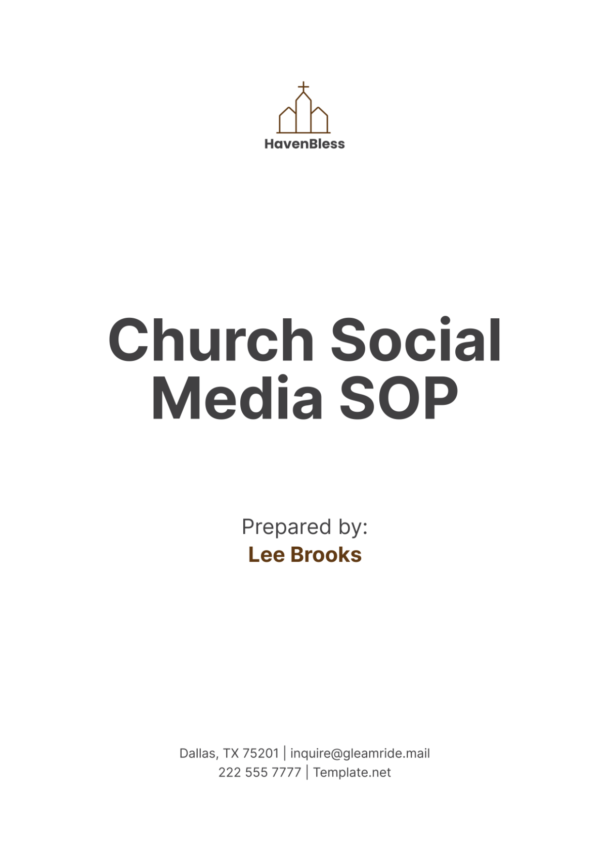 Church Social Media SOP Template - Edit Online & Download