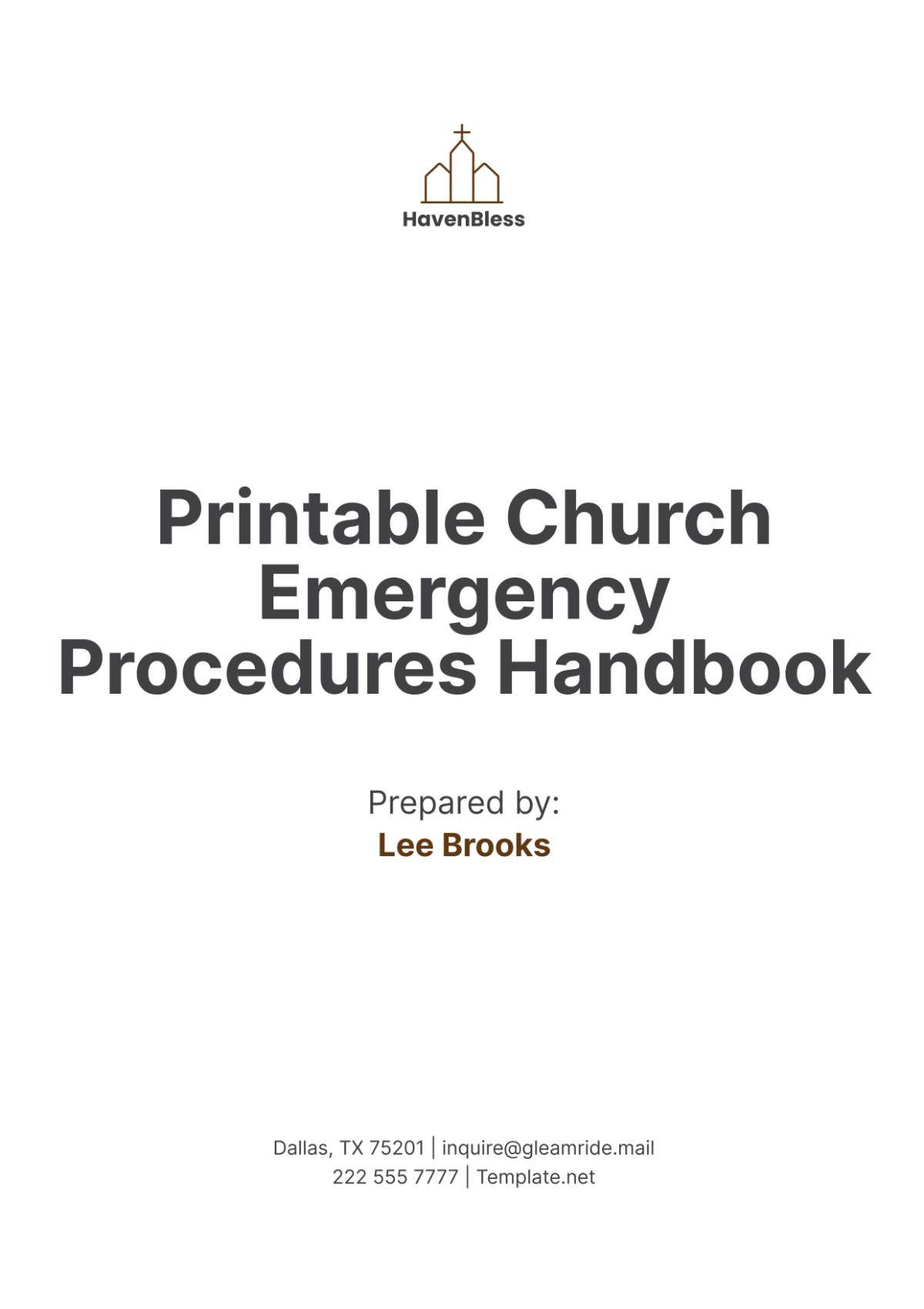 Printable Church Emergency Procedures Handbook Template - Edit Online & Download