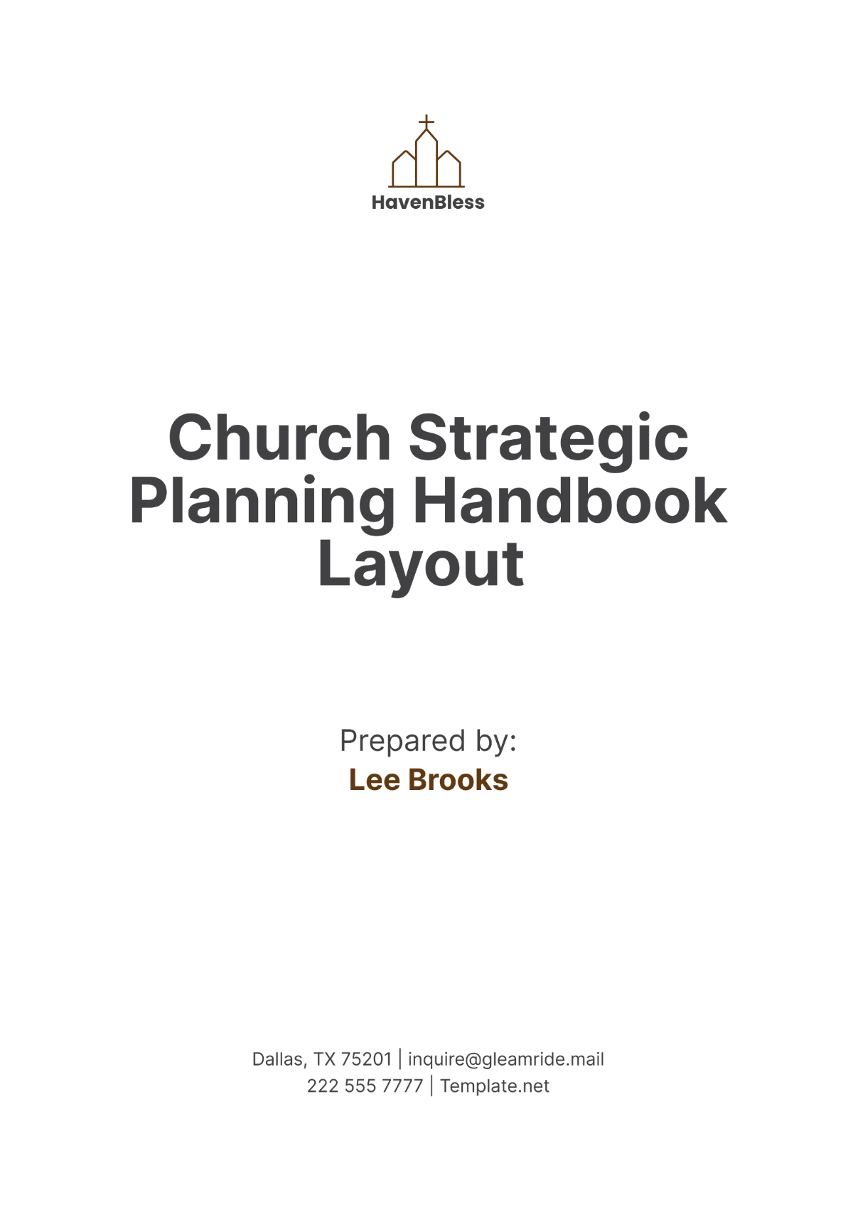 Church Strategic Planning Handbook Layout Template - Edit Online & Download