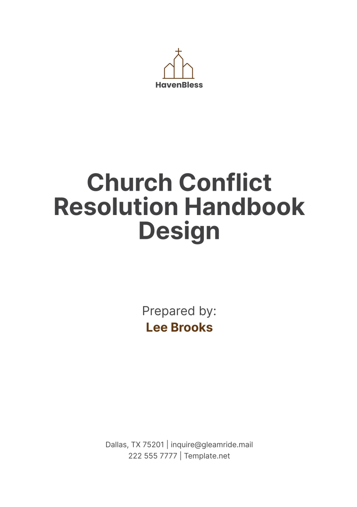 Church Conflict Resolution Handbook Design Template - Edit Online & Download