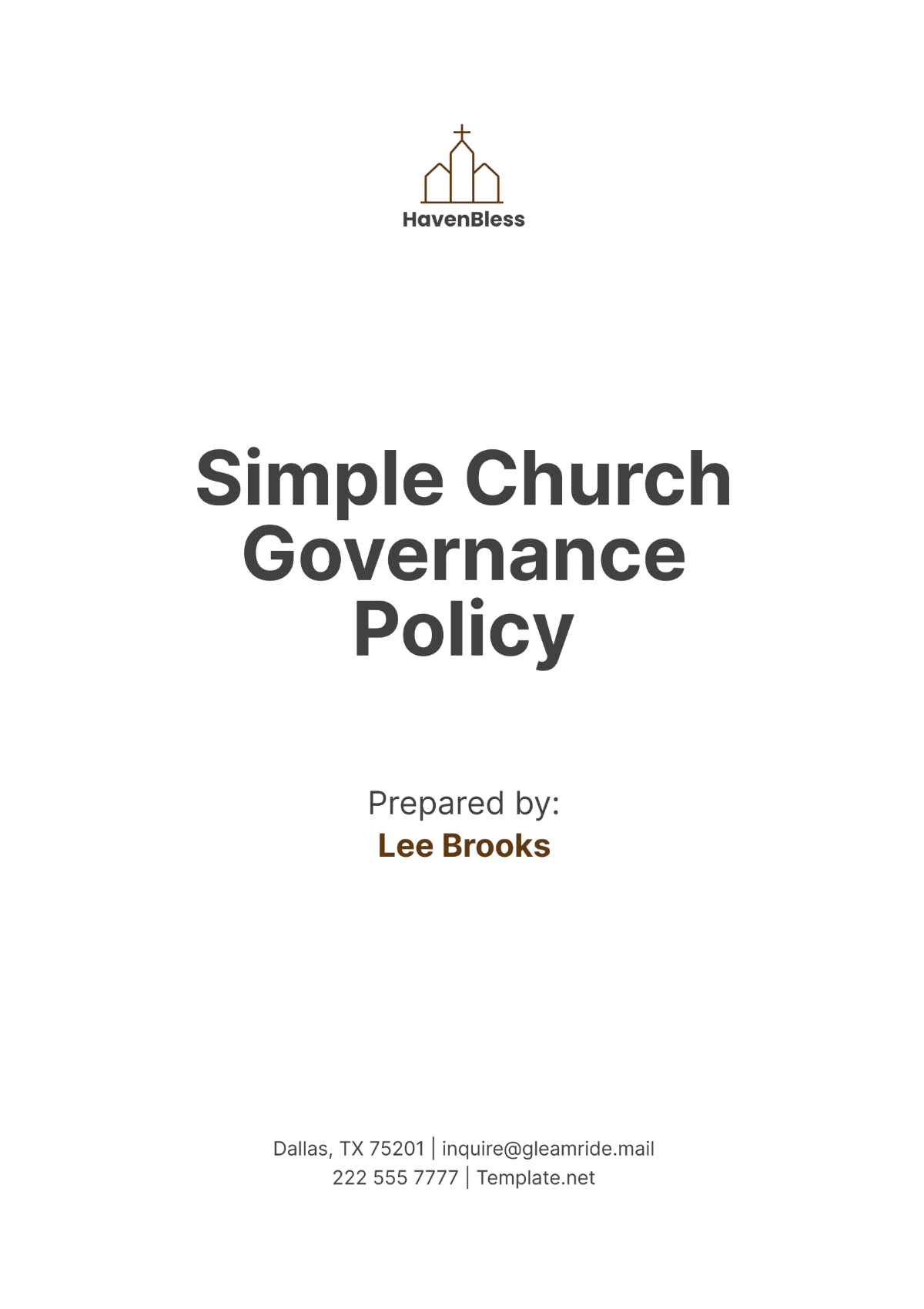 Simple Church Governance Policy Template - Edit Online & Download