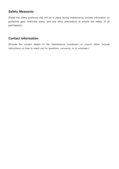 Free Blank Church Maintenance Notice Template to Edit Online
