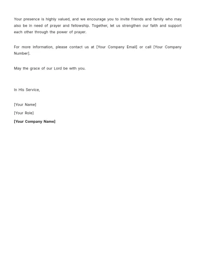 Free Printable Church Prayer Meeting Notice Template to Edit Online