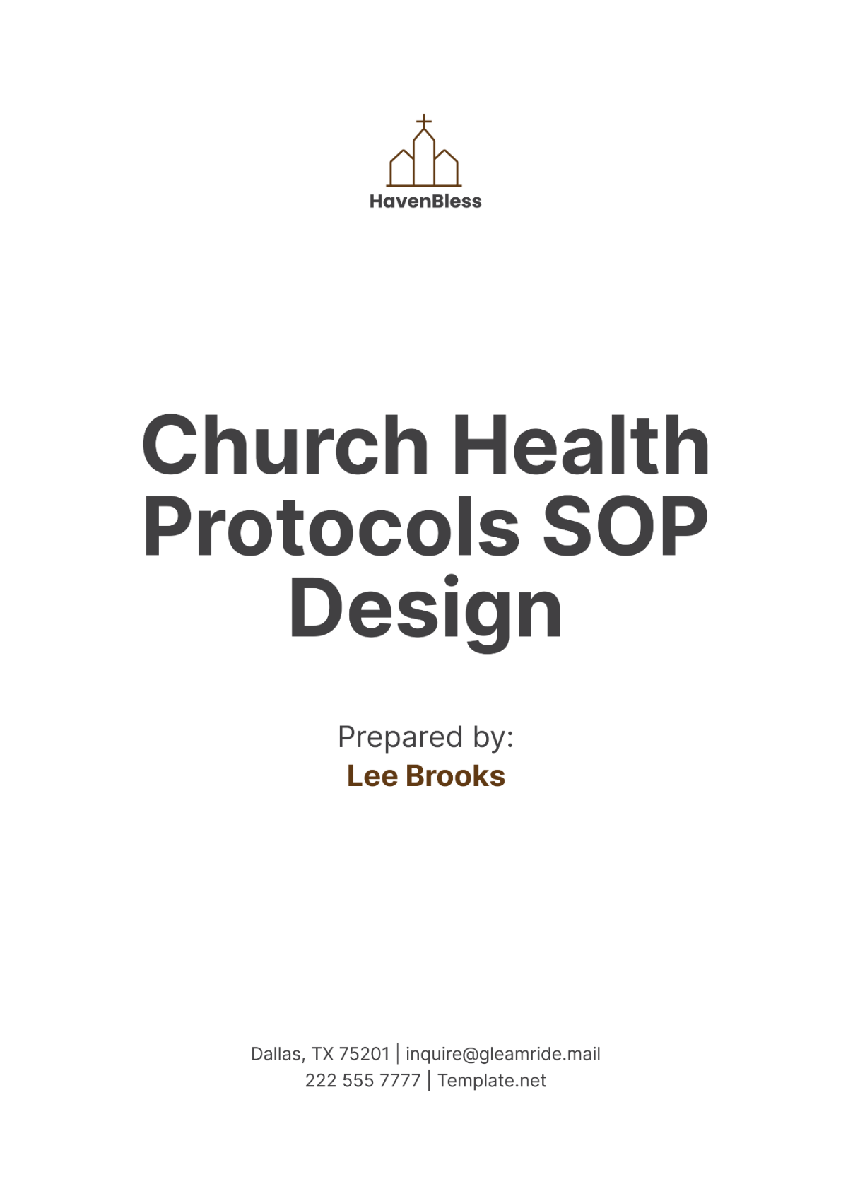 Church Health Protocols SOP Design Template - Edit Online & Download