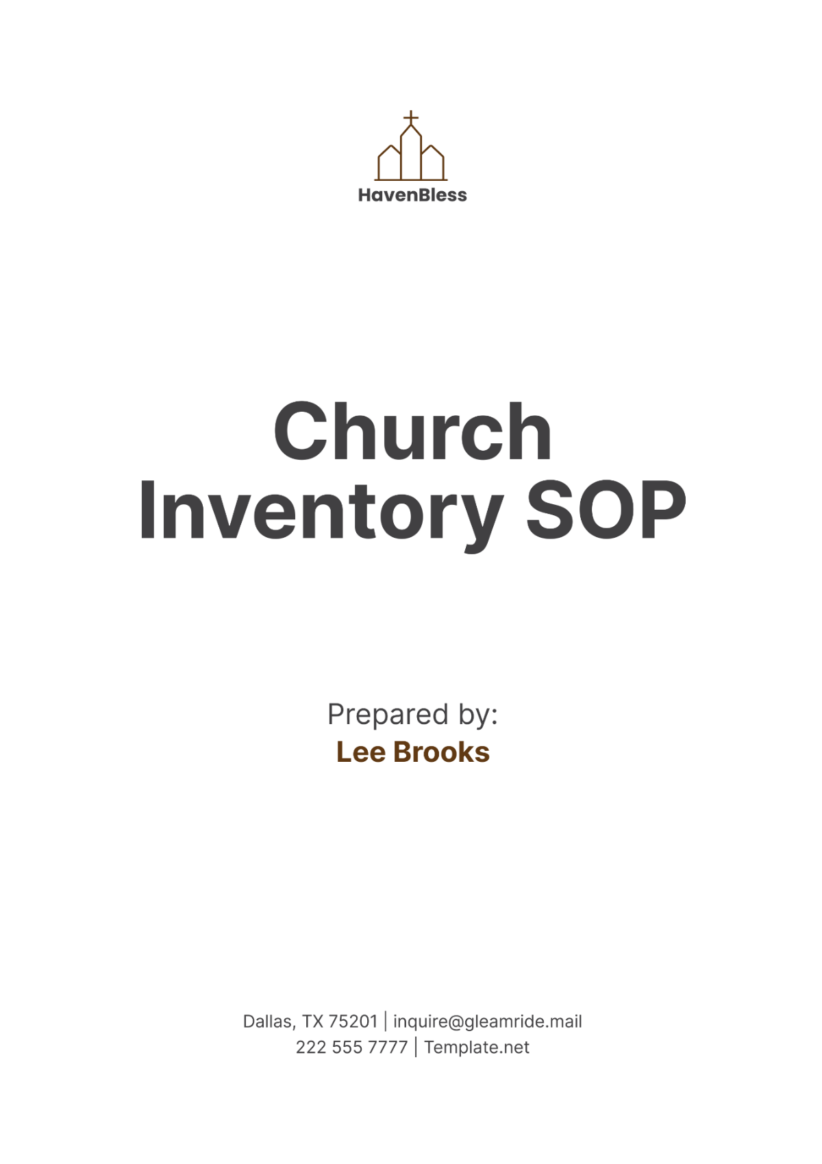 Church Inventory SOP Template - Edit Online & Download