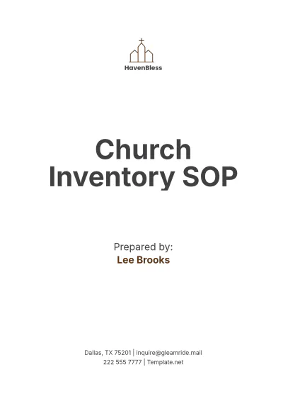 Free Church Inventory SOP Template to Edit Online