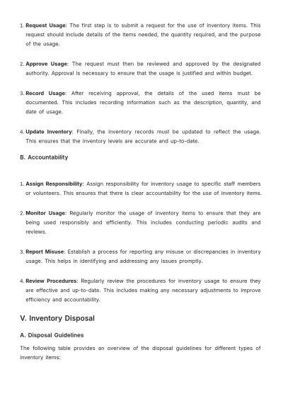 Free Church Inventory SOP Template to Edit Online