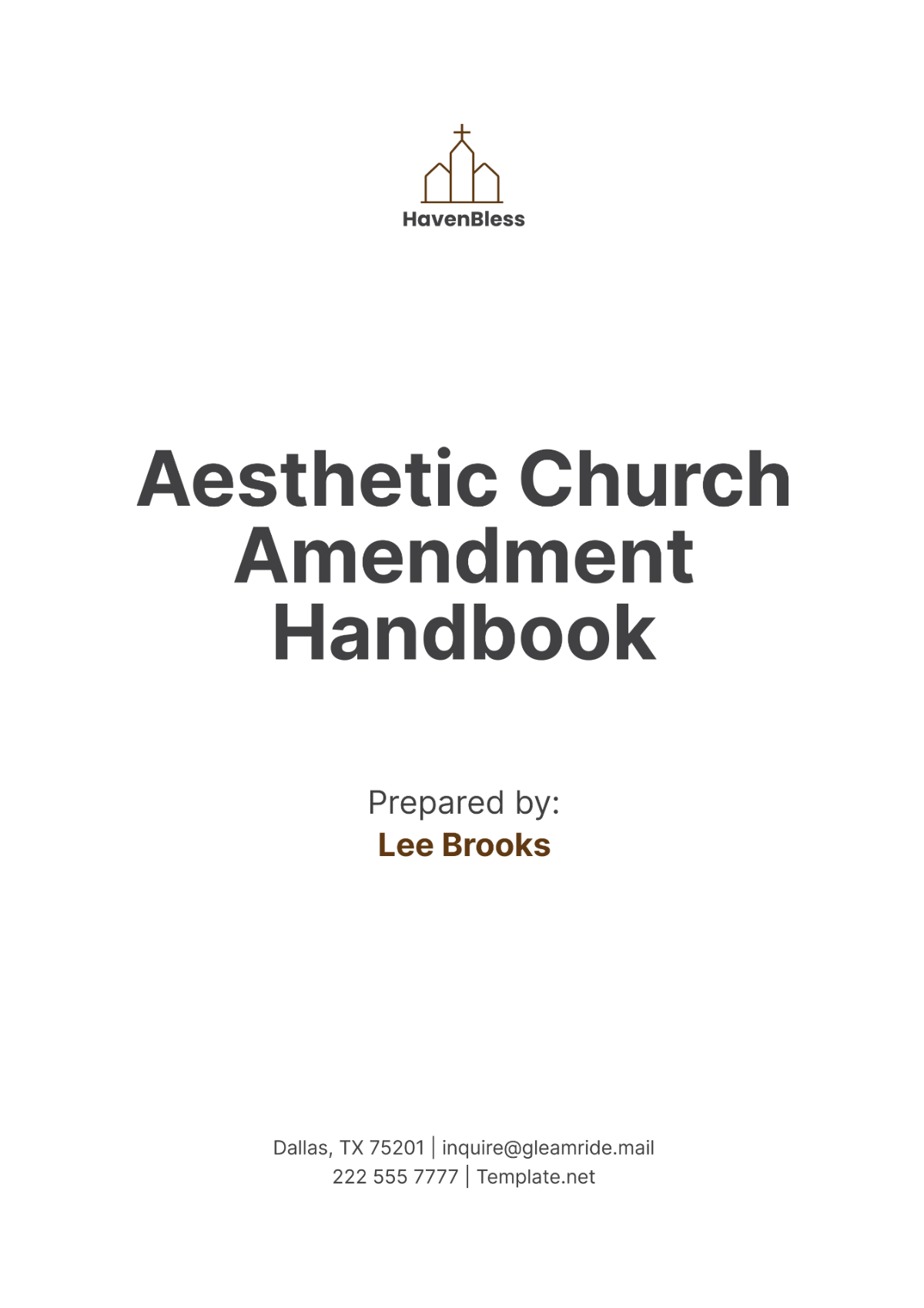 Aesthetic Church Amendment Handbook Template - Edit Online & Download