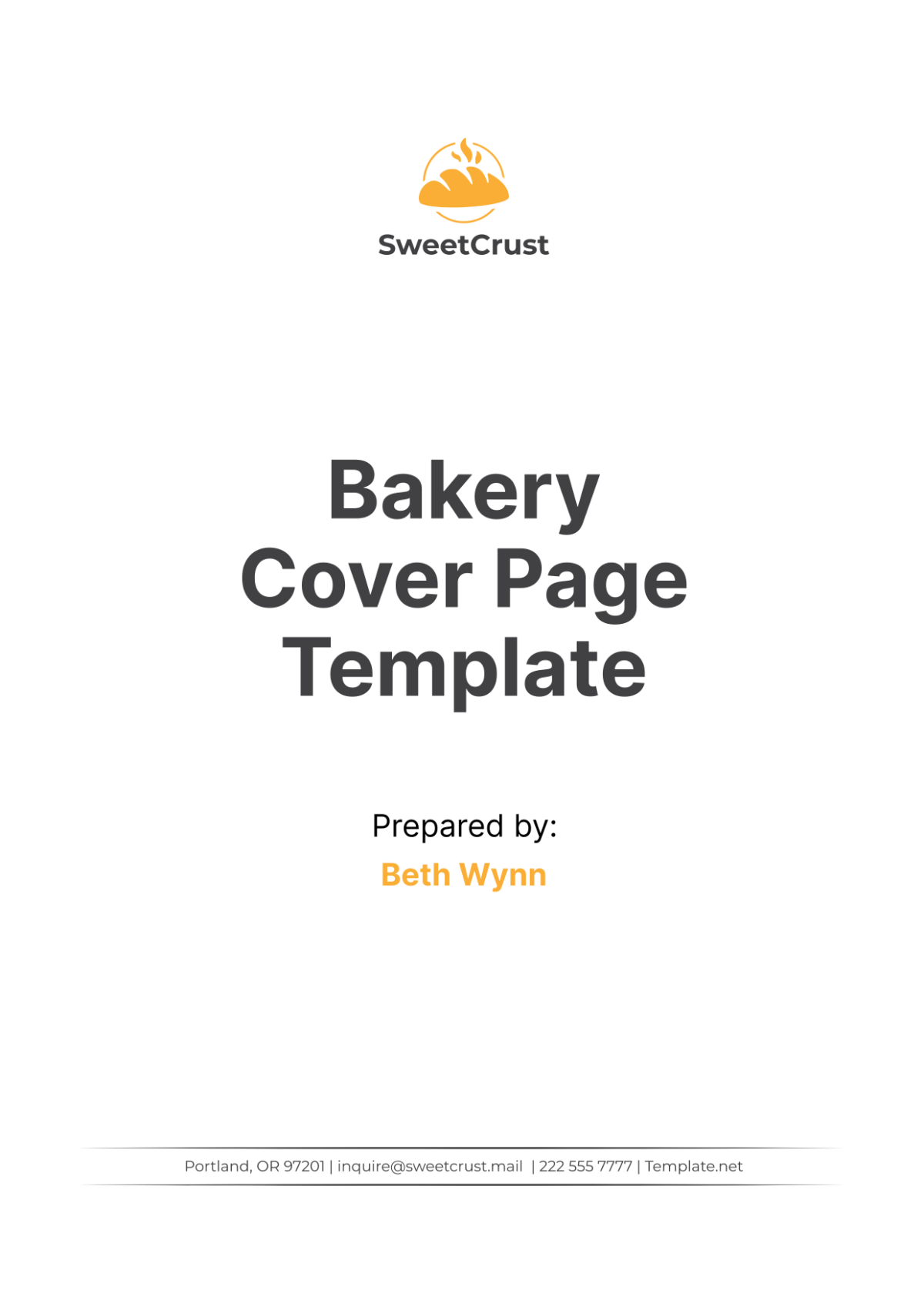 Bakery Cover Page