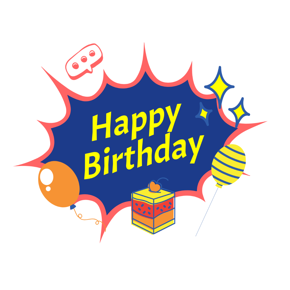 Comic Happy Birthday - Edit Online & Download