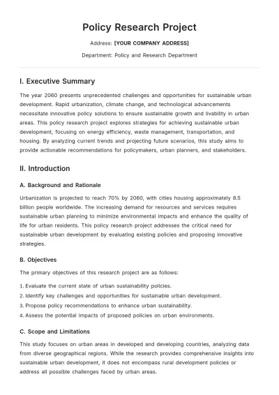 Free Policy Research Project Template to Edit Online
