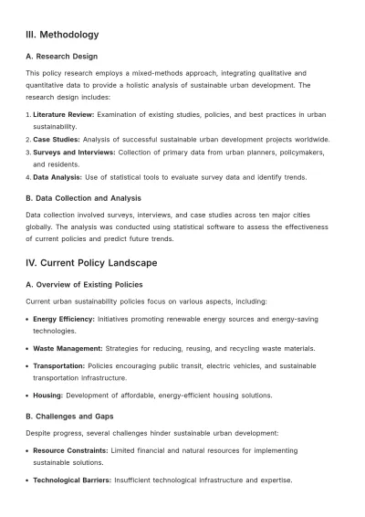 Free Policy Research Project Template to Edit Online