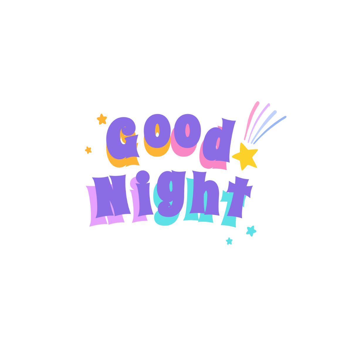 Whimsical Good Night Text - Edit-Online | Template.net