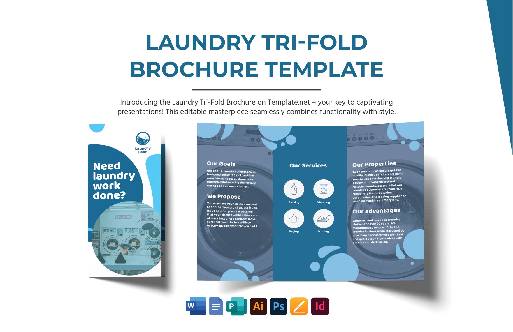 Laundry Tri-Fold Brochure Template