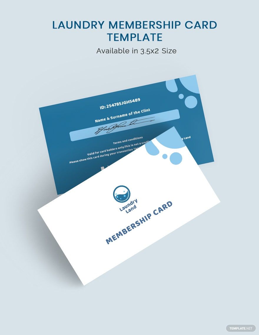 Laundry Membership Card Template in Illustrator PSD InDesign Word