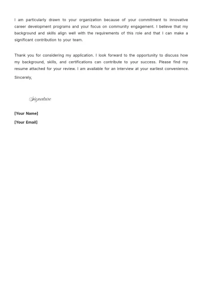 Free Employment Assistant Cover Letter to Edit Online