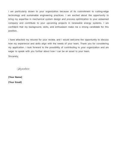 Free Engineering Employment Cover Letter to Edit Online
