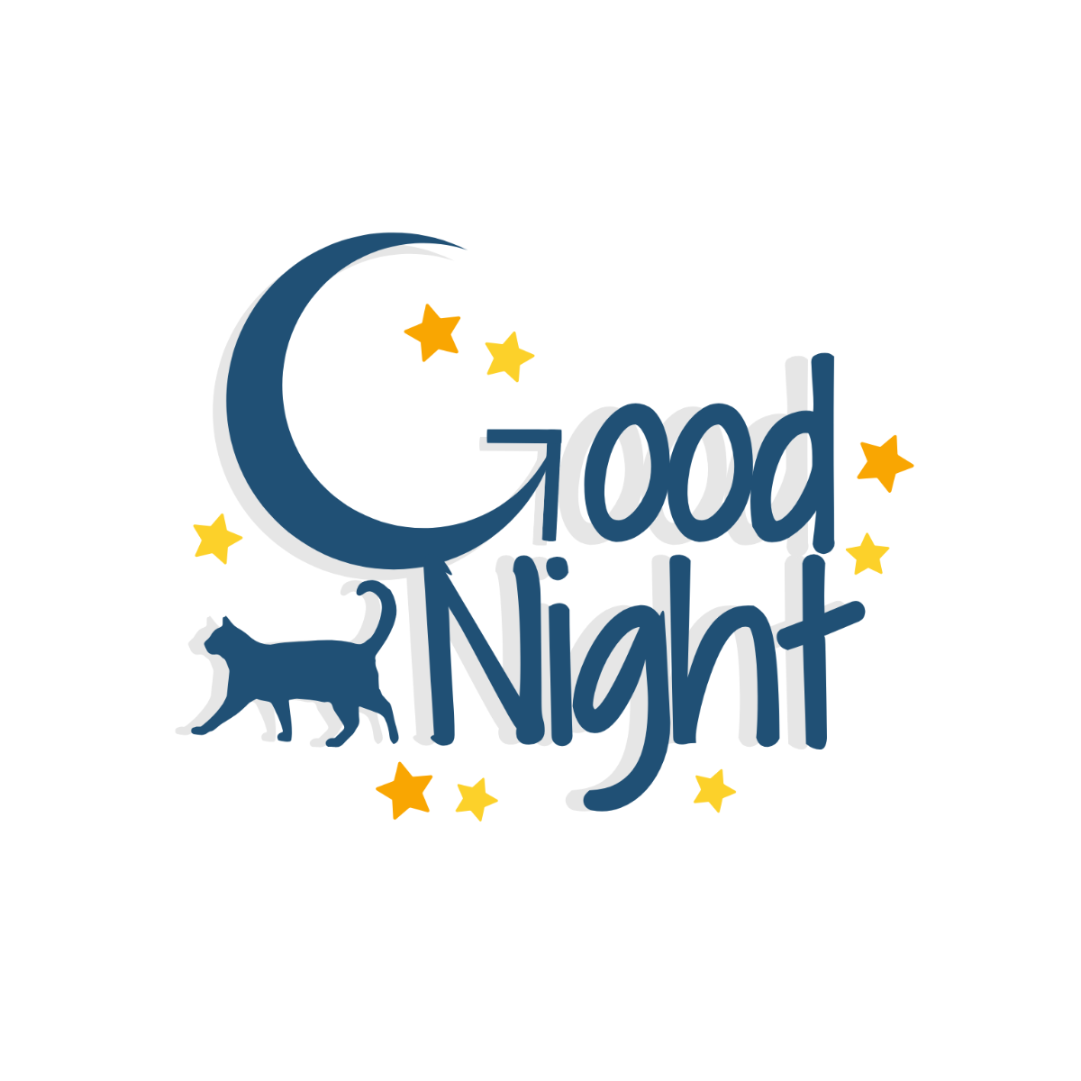 Starry Good Night Text - Edit-Online | Template.net