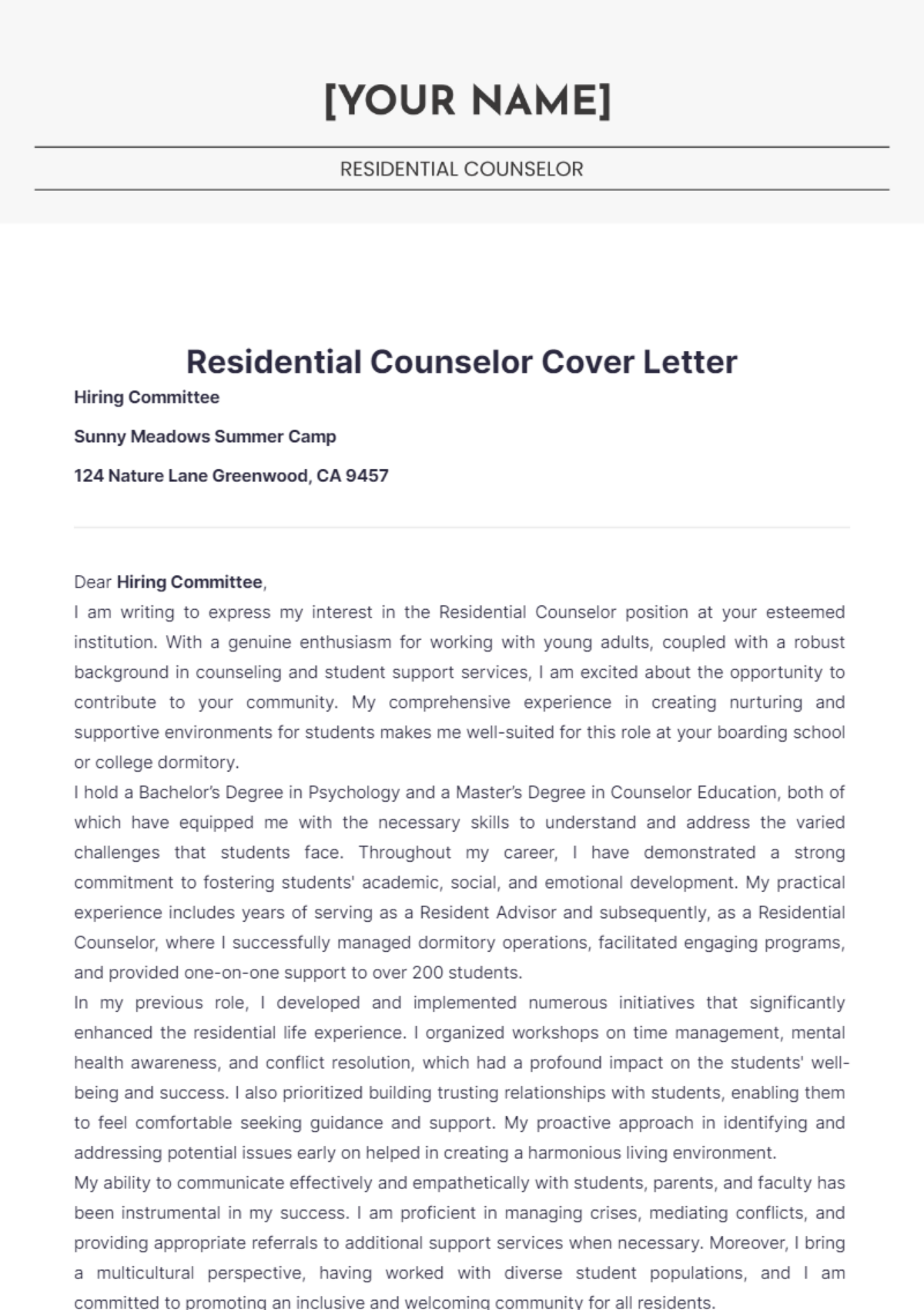 Page 2 Free Cover Letter Templates And Examples Edit Online And Download