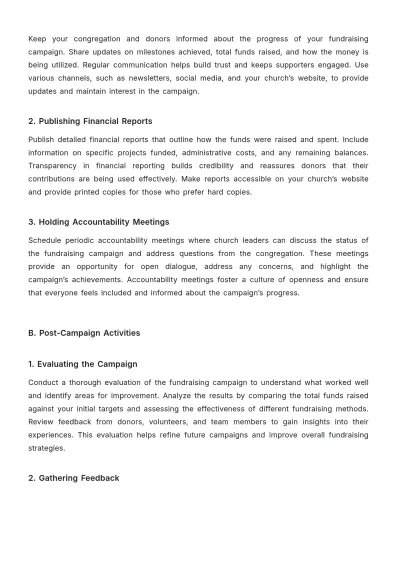 Free Church Fundraising Guide Template to Edit Online