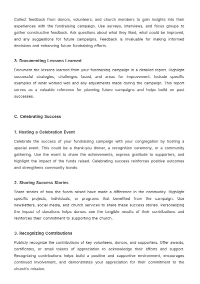 Free Church Fundraising Guide Template to Edit Online