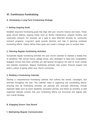 Free Church Fundraising Guide Template to Edit Online
