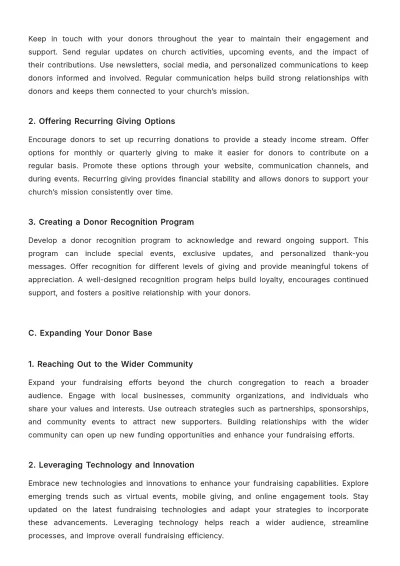 Free Church Fundraising Guide Template to Edit Online