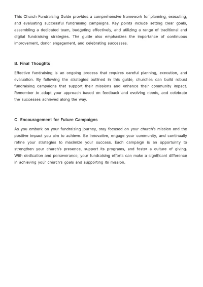 Free Church Fundraising Guide Template to Edit Online