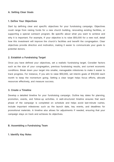 Free Church Fundraising Guide Template to Edit Online