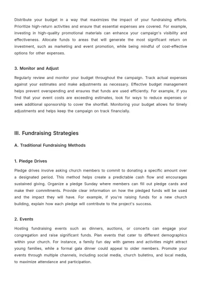 Free Church Fundraising Guide Template to Edit Online